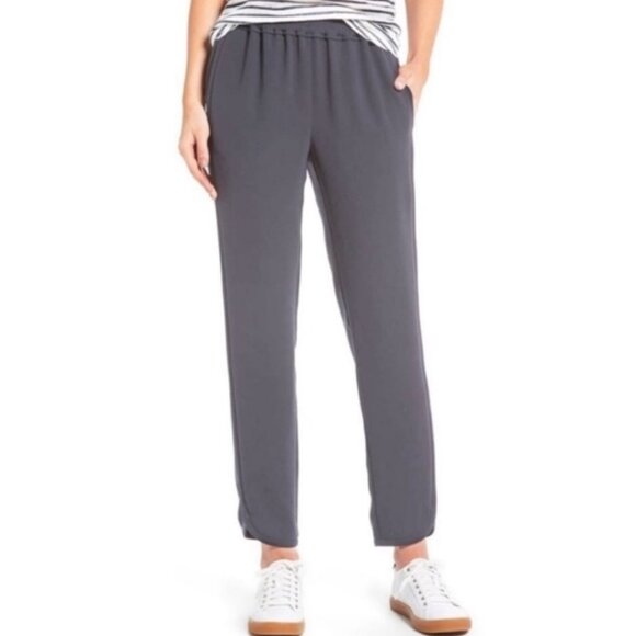 J Crew Reese Woven Crepe Jogger Pants In Gray Size 4 - Picture 2 of 12